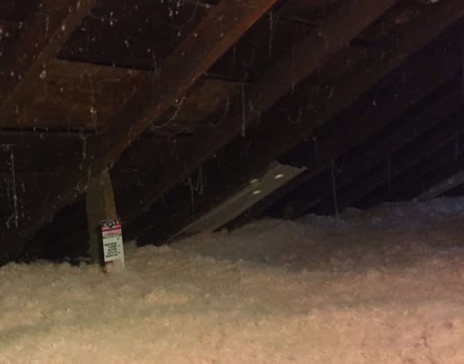 Attic insulation in old attic