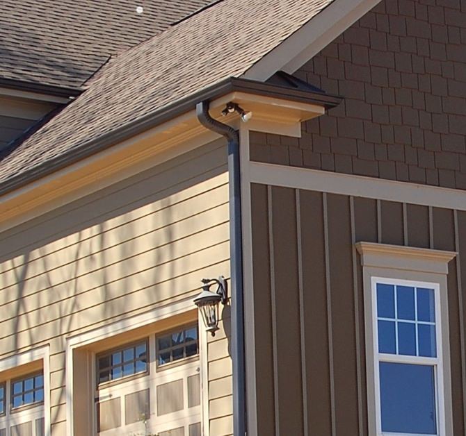 Example eavestrough and downspout